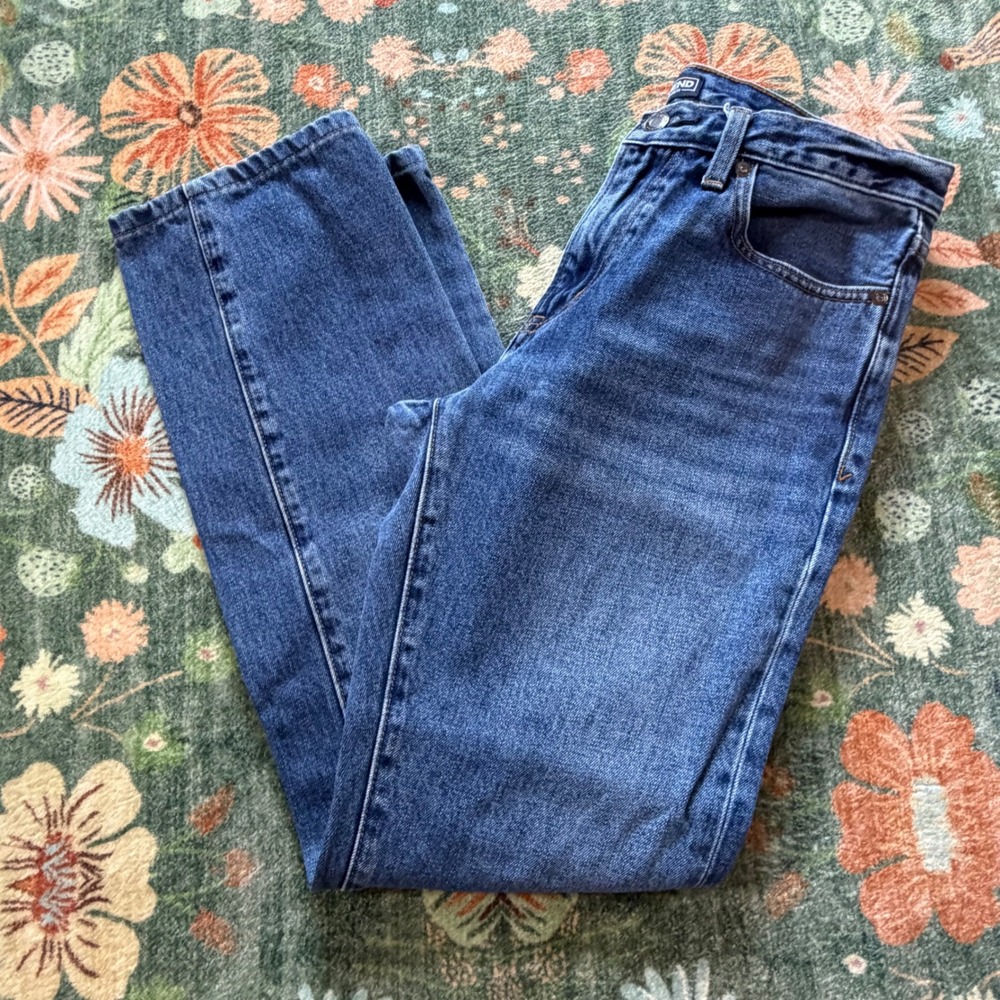 Lands End Square Rigger Straight Fit Jeans Mens 31 Medium Wash Blue Denim
